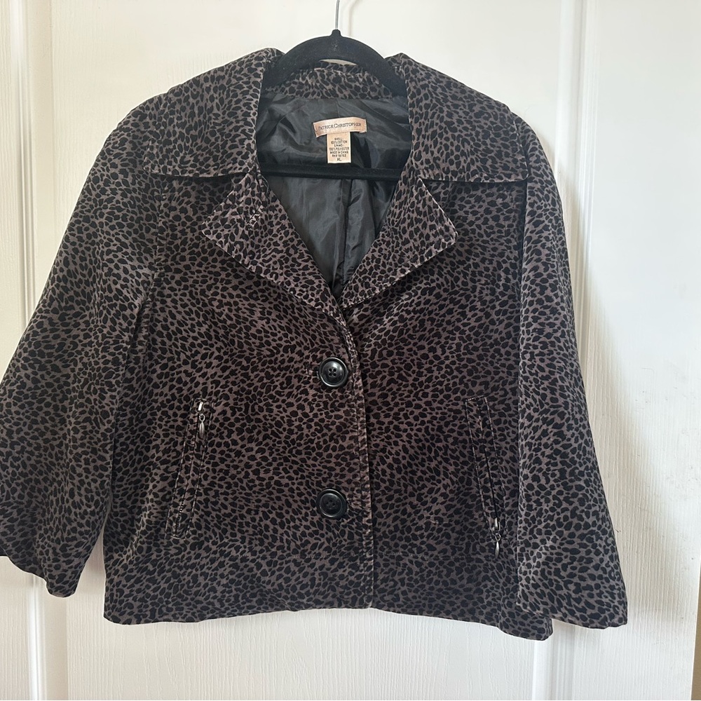 Patrick Christopher EUC Chic Women's Leopard Print Blazer/Jacket  Size XL